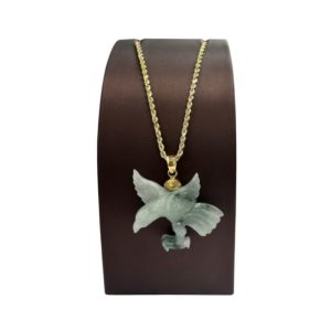 14K Y Gold Jade Pendant