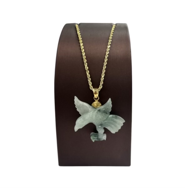 14K Y Gold Jade Pendant