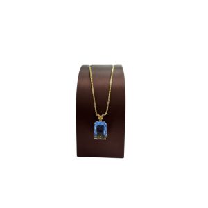 14k Y Gold Blue stone Cz