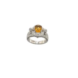 18K Oval Citrine Center