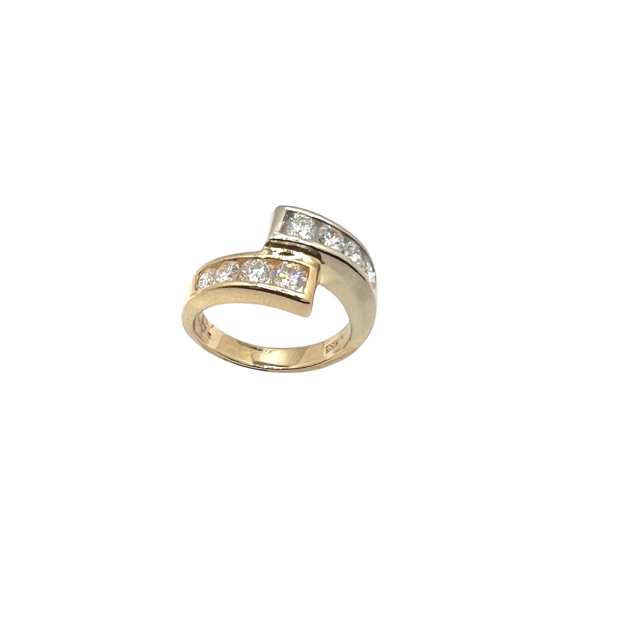 14k Two Tone Dia Ring